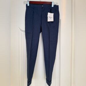 Zara Dark Blue Pinstripe Trousers